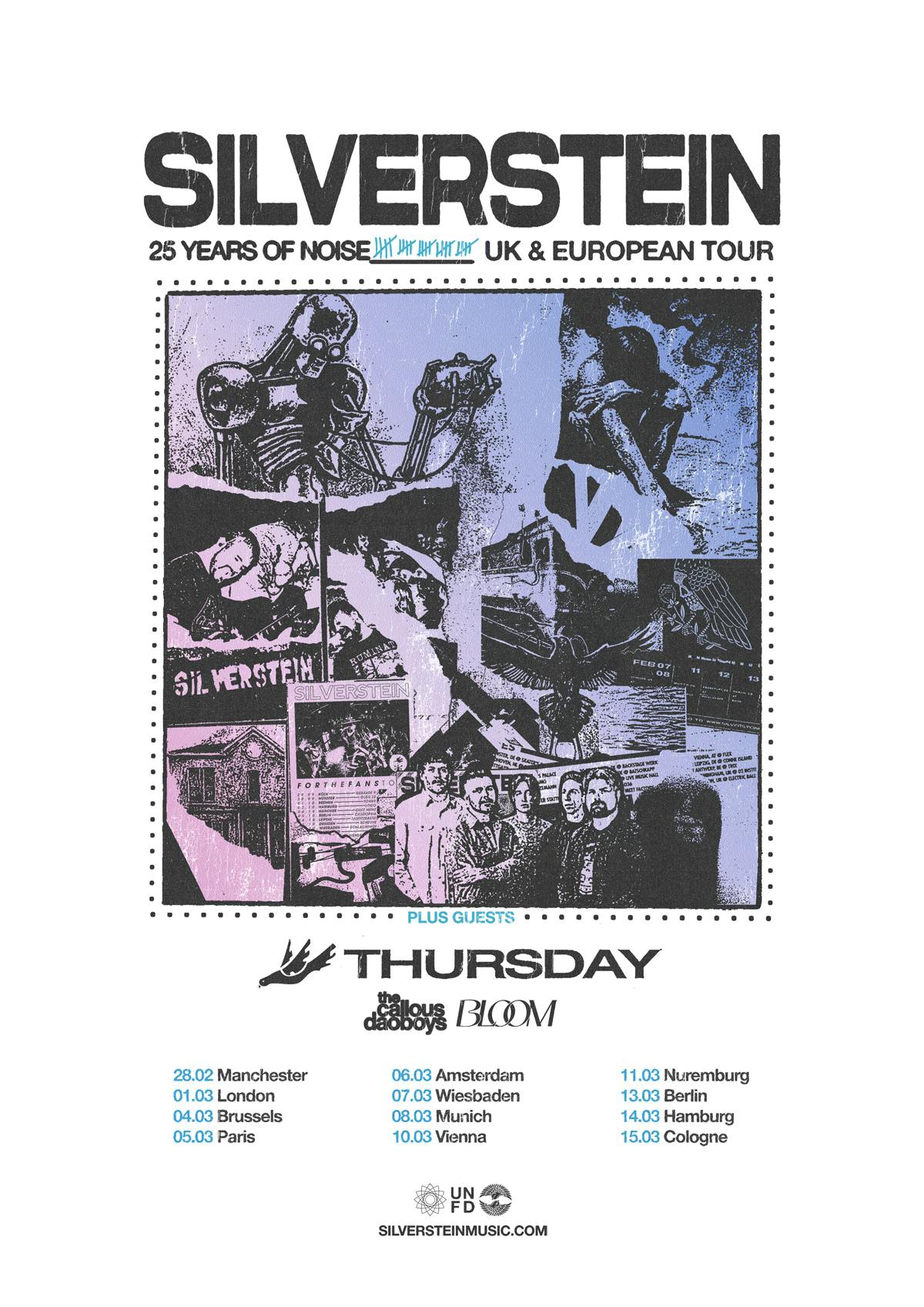 Silverstein European Tour Poster - 2025